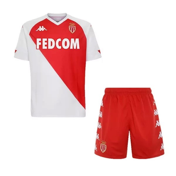 Maglia AS Monaco Prima Bambino 20/21 Bianco Rosso